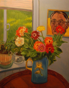 Oneil - Craig paintings 2015 Aug Zinnias